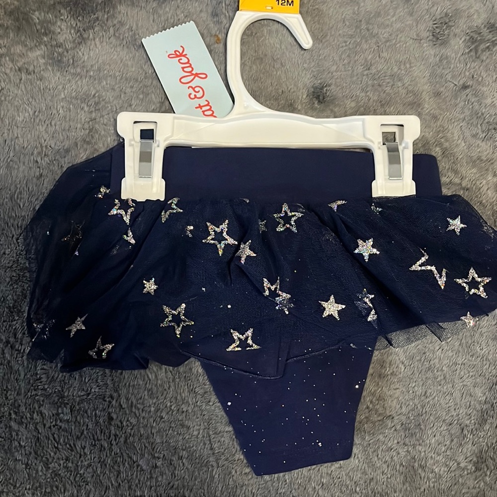 Little girls shorts with skirt set new with tags